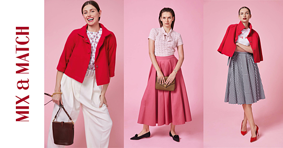 Mix & Match: looks 100 % burda easy 6/2024 en rojo y rosa pasión