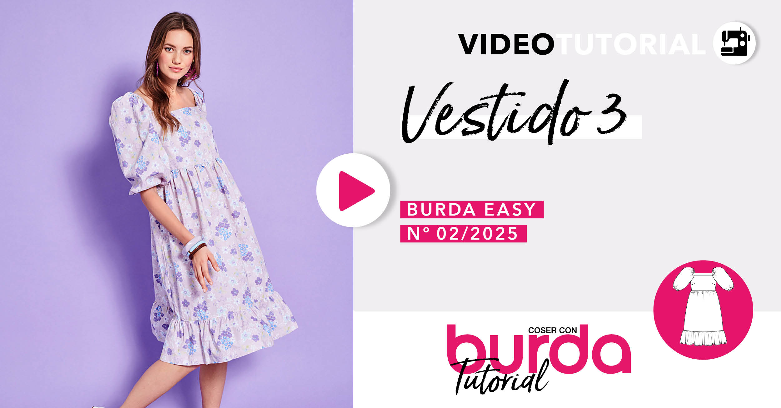 Videotutorial: Vestido #3 – burda easy 2/2025