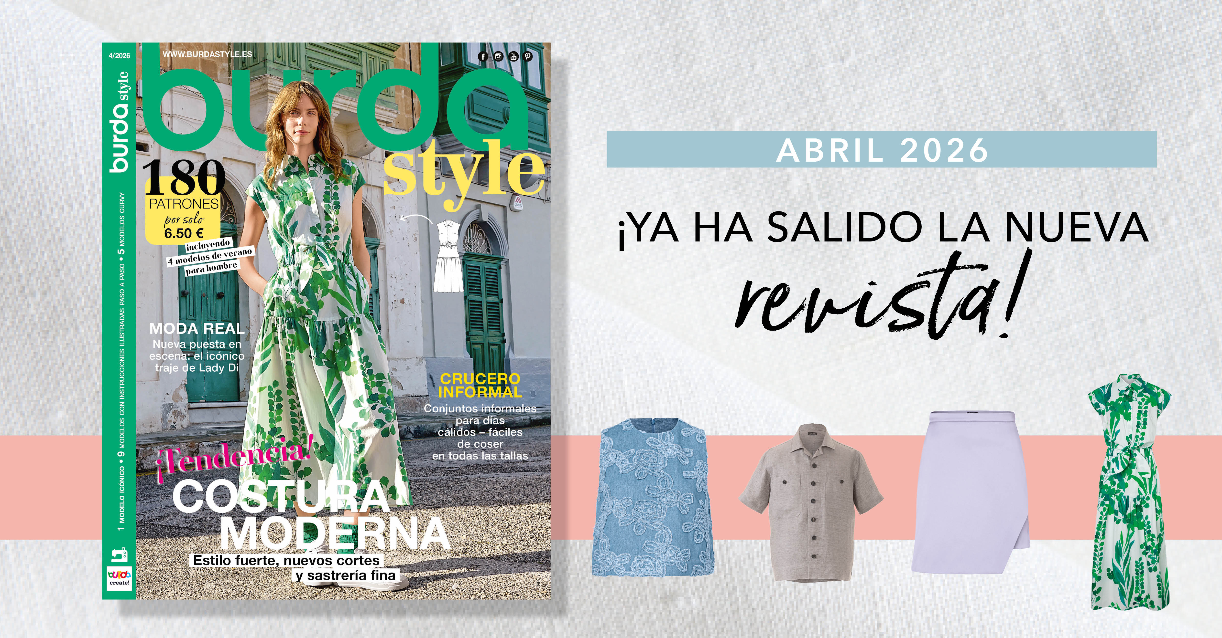 ¡Tendencia! Descubre la costura moderna en el nuevo burda style de abril de 2026