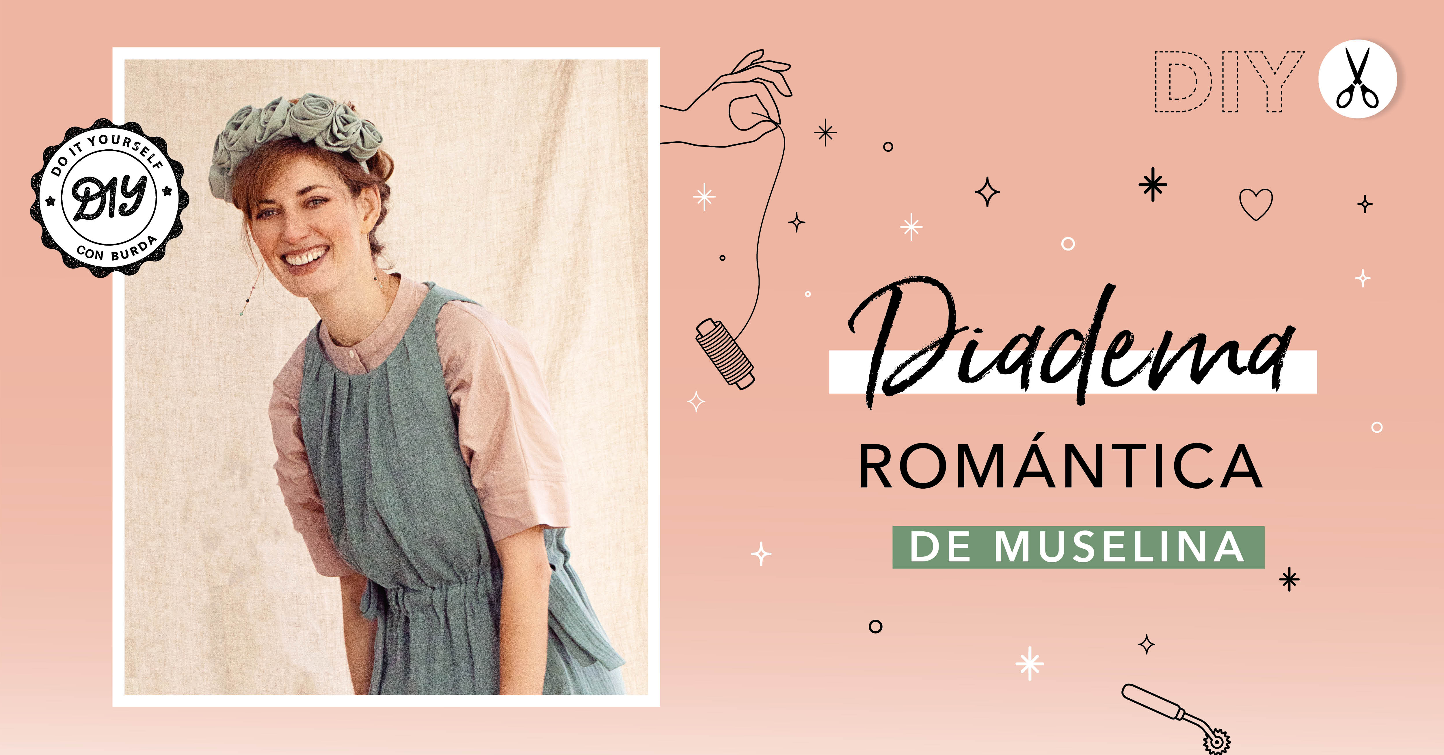 DIY: Cose una diadema romántica con flores de tela