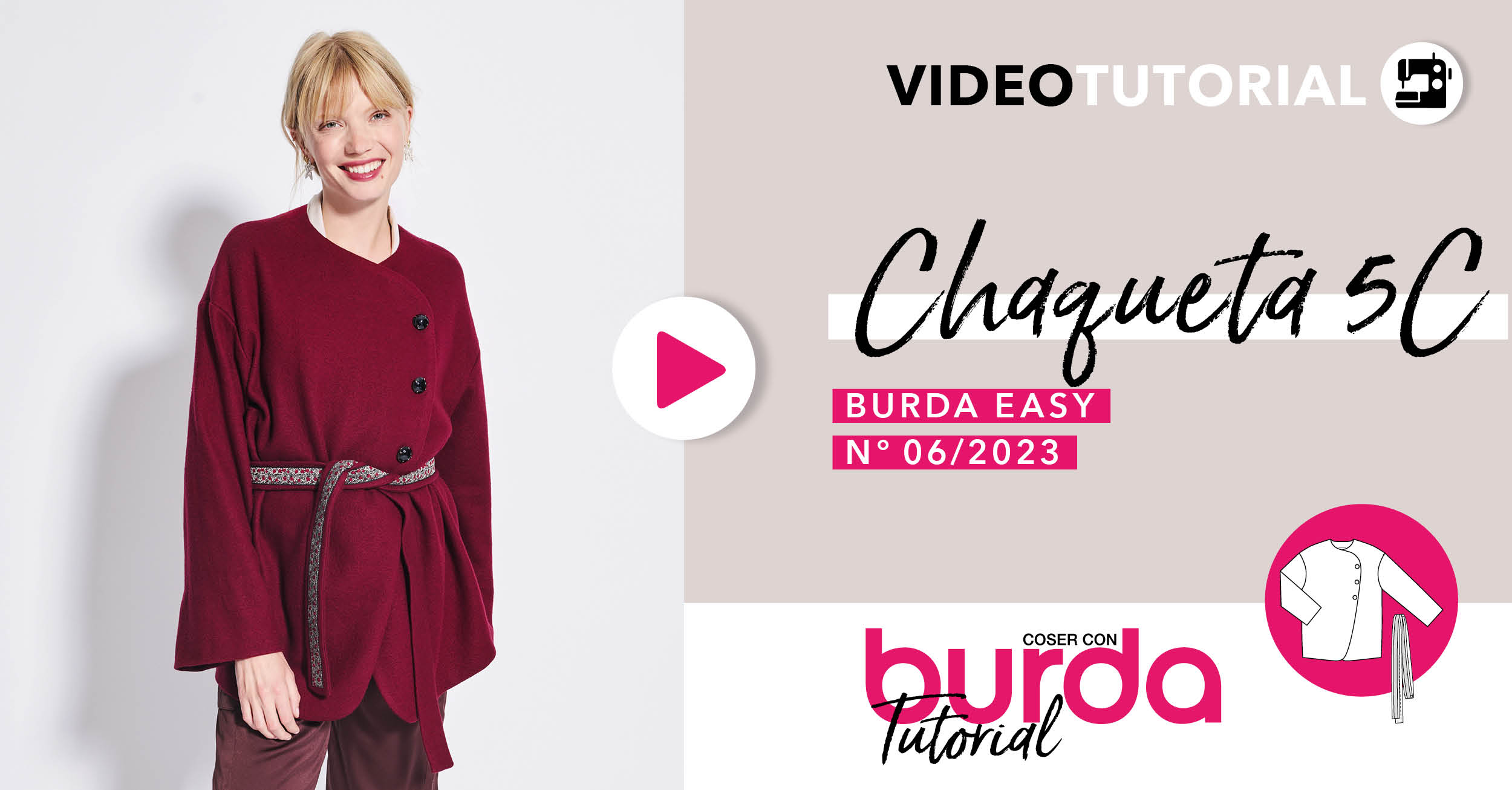 Tutorial en video: chaqueta 5C - burda easy n.º 6 noviembre/diciembre 2023