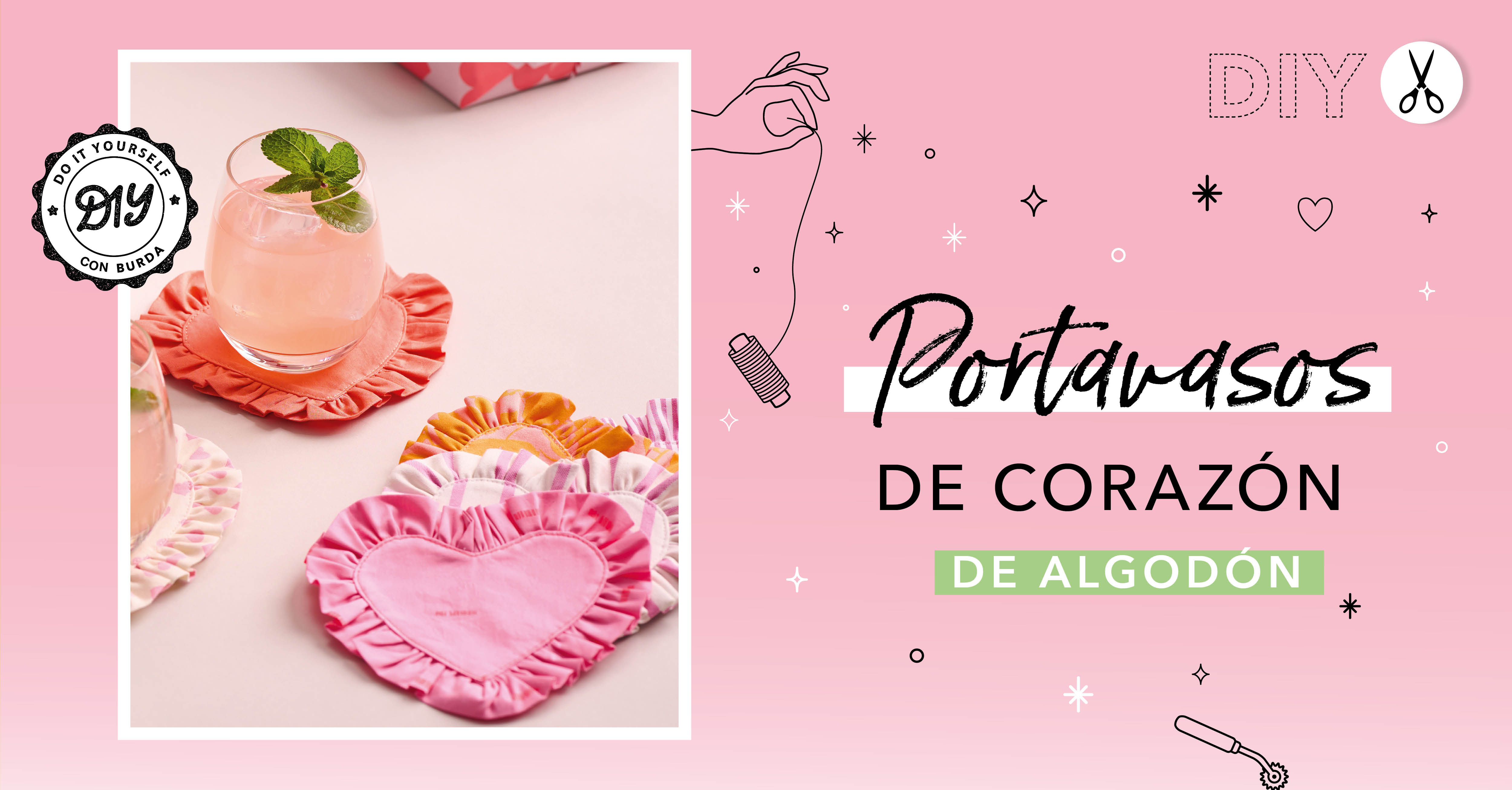 DIY: coser portavasos con retales de tela