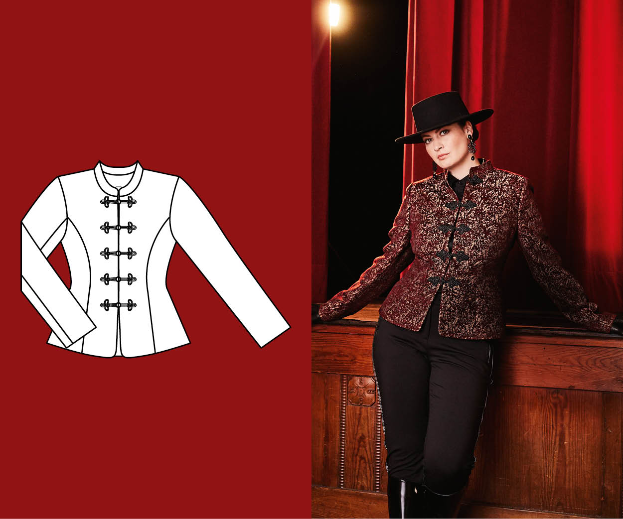 La chaqueta 101: un aire flamenco con pasamanería