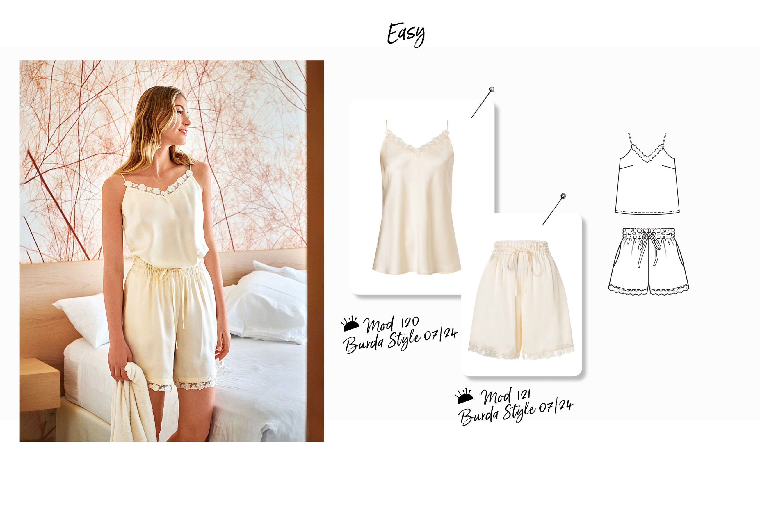 Top de seda #120 | burda style 07/24 & Shorts de seda #121 | burda style 07/24 Top de seda #120 | burda style 07/24 & Shorts de seda #121 | burda style 07/24