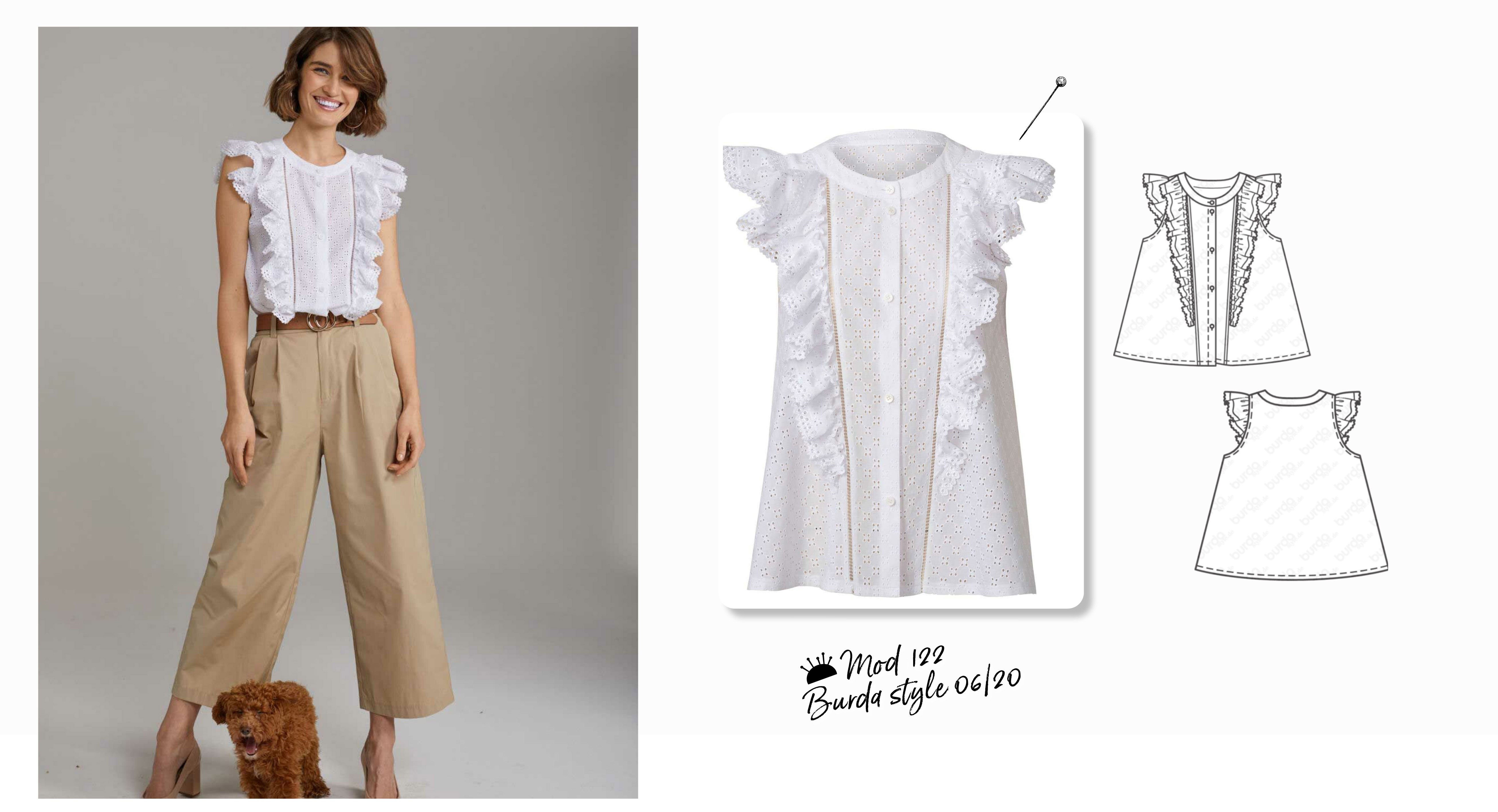 Blusa de algodón #122 | burda style 06/20 Blusa de algodón #122 | burda style 06/20