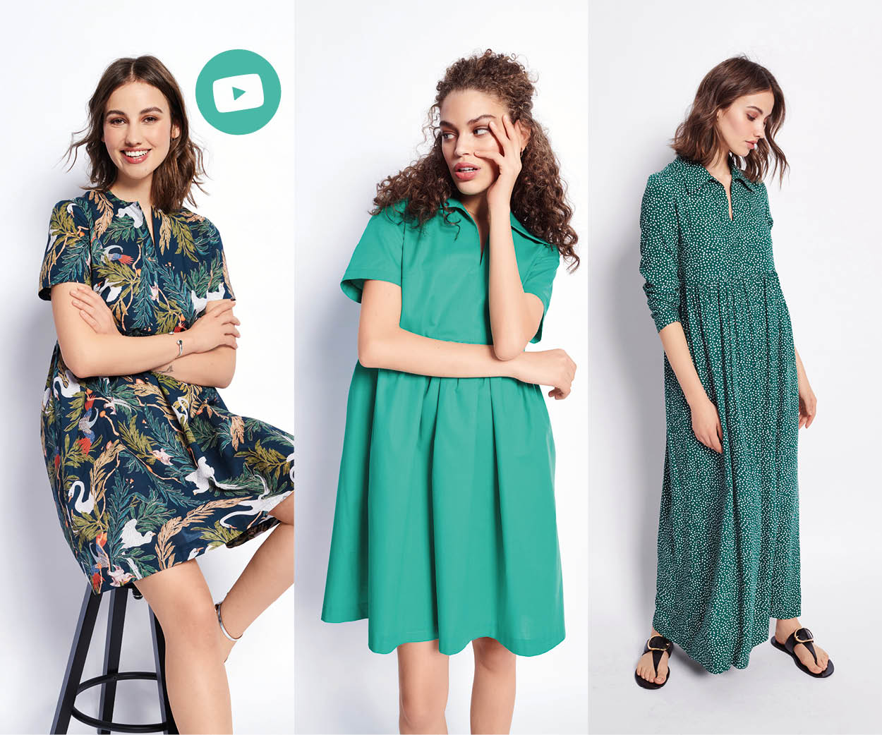 Robes sur la vague verte