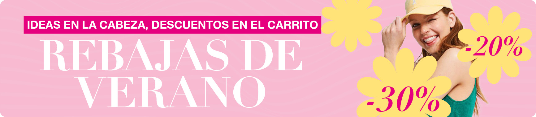 Rebajas: Ideas en la cabeza, descuentos en el carrito.