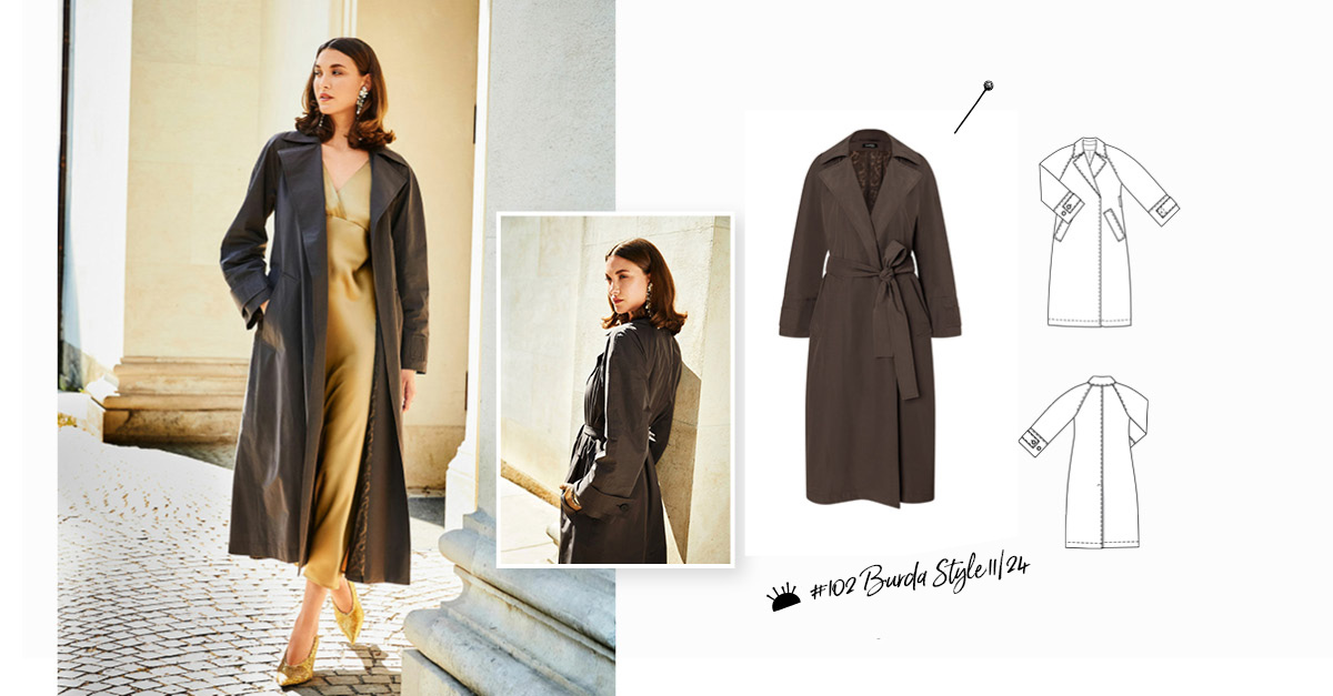 Gabardina de algod&oacute;n #102 | burda style 11/24