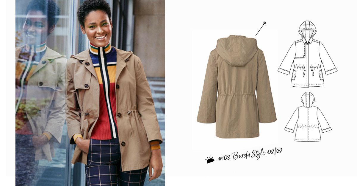 Parka en algod&oacute;n #108 | burda style 02/22
