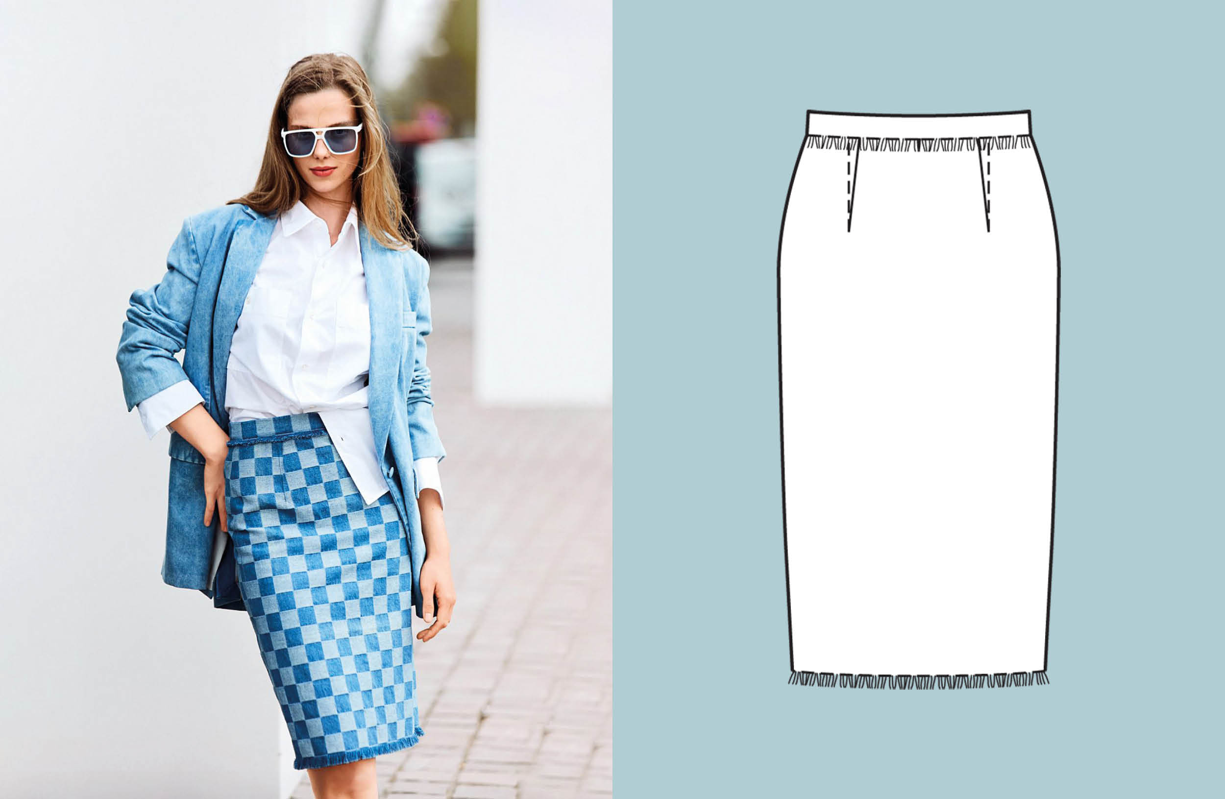Falda de vaquero #118 | burda style 09/24 | Patrón en PDF Falda de vaquero #118 | burda style 09/24 | Patrón en PDF