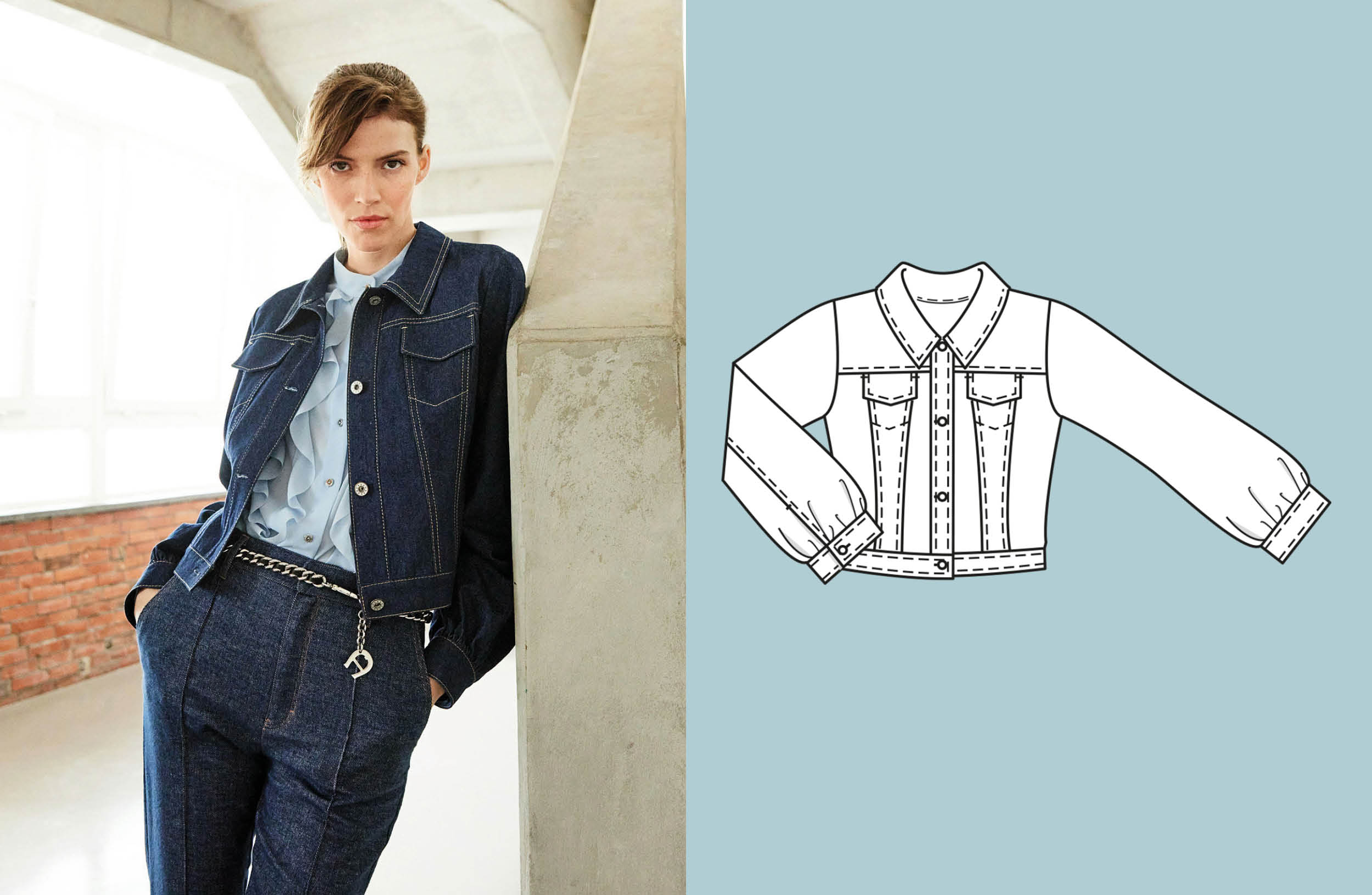Chaqueta vaquera #113 | burda style 02/24 | Patrón en PDF Chaqueta vaquera #113 | burda style 02/24 | Patrón en PDF