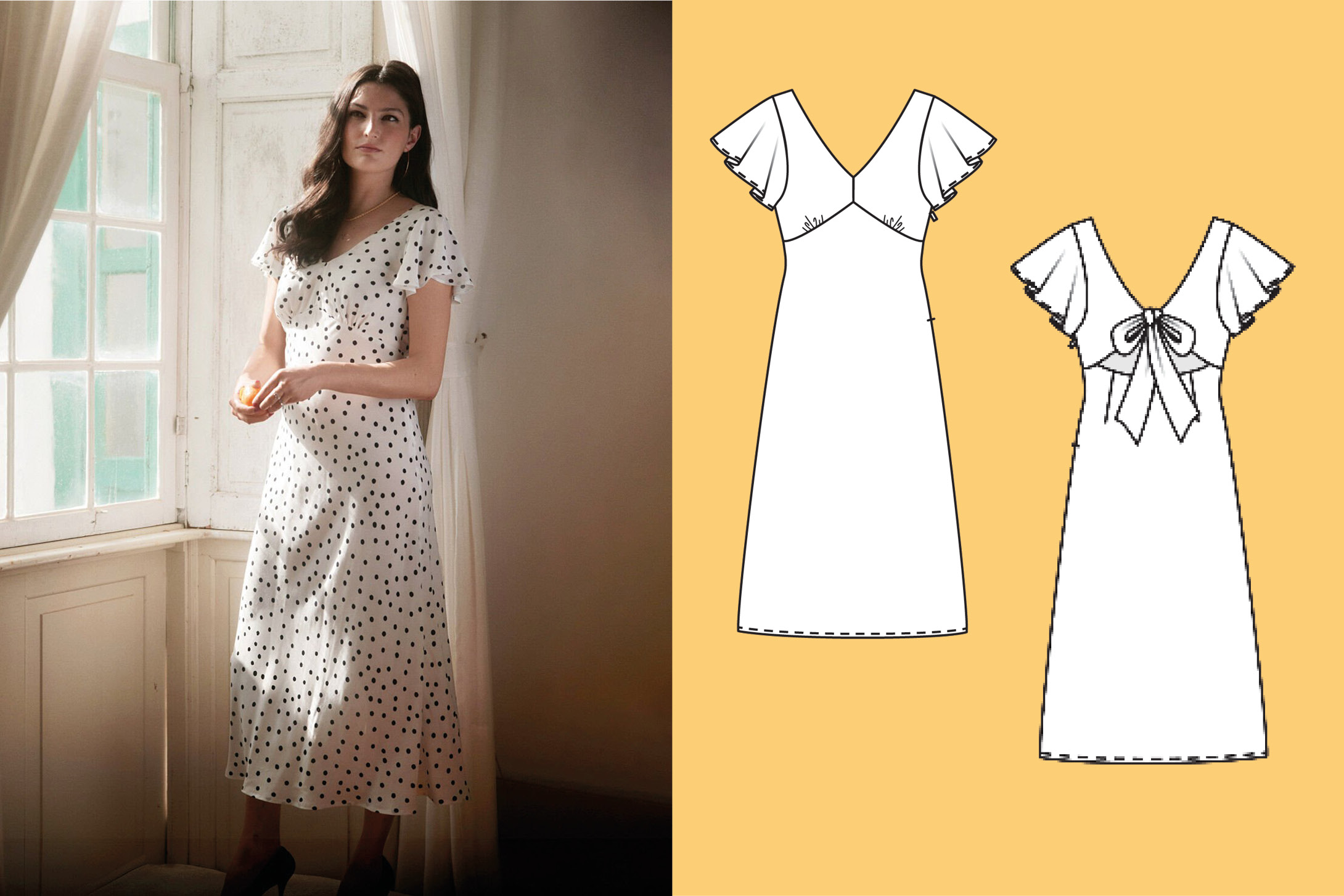Vestido de crêpe #116 | burda style 06/25