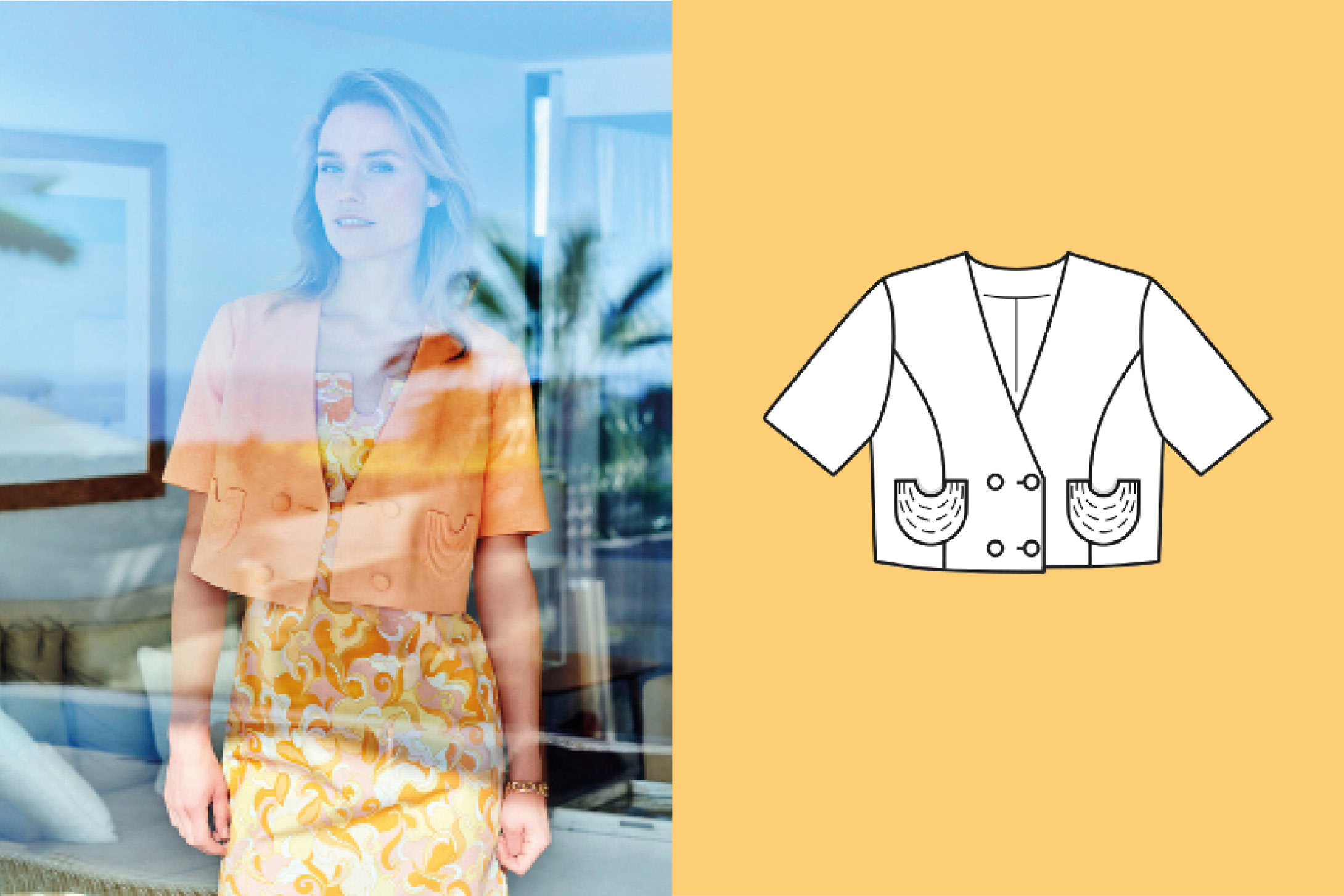 Chaqueta de viscosa #104 | burda style 07/23 | En PDF